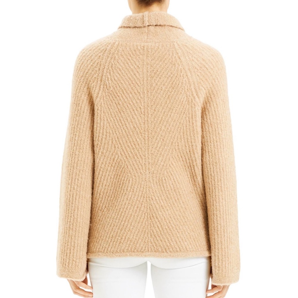 Theory Moving Rib Turtleneck Sweater, Light Natural - Picture 11 of 14